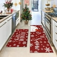thumbnail image 6 of Let It Snow Snowman Snowflake Winter Christmas Decorative Kitchen Mats Set of 2, Home Party Low-Profile Kitchen Rugs,Red Christmas Kitchen Mats for Floor 17x30+17x47 Inch, 6 of 6