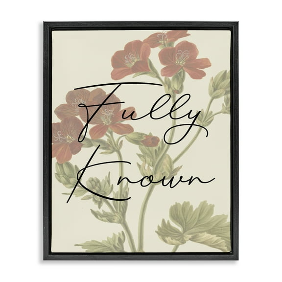Stupell Industries Fully Known on Floral Plants & Flowers Painting Black Floater Framed Canvas Art Print Wall Art, 17 x 21