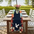 thumbnail image 4 of Table Runners 108 Inches Long Dress Scarves, Navy Blue Crane Farmhouse Coffee/Dining/Kitchen Table Runner for Living Room, Vintage Red Teal Spring Floral Botanical 13x108 Inch, 4 of 9