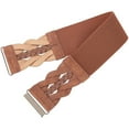 thumbnail image 5 of ERTUTUYI Women's Elastic Vintage Belt Stretchy Retro Wide Waist Belt pu Brown, 5 of 5