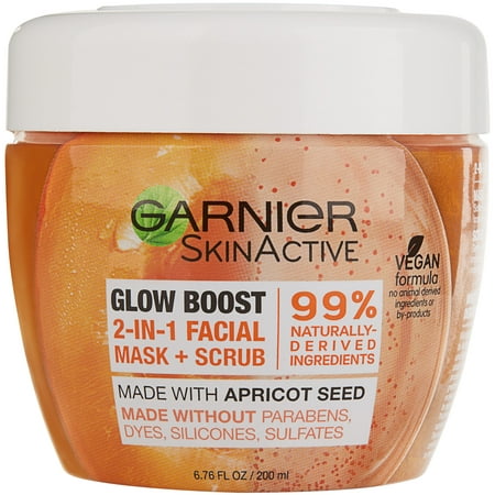 Garnier SkinActive Glow Boost 2-in-1 Facial Mask and Scrub, 6.75 fl. oz.