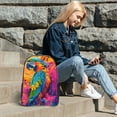 thumbnail image 6 of Kdxio Vibrant Parrot Splash Art Clear Backpack, Transparent Bookbag for School for Women Men, Capacity Clear Bag for College, Travel, 6 of 7