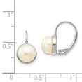 thumbnail image 3 of 14K White Gold 6-7mm Button Freshwater Cultured Pearl Leverback Earrings, 3 of 3