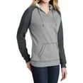 thumbnail image 4 of Mafoose Women's Juniors Lightweight Fleece Raglan Hoodie Heathered Grey/ Heathered Charcoal 2X-Large, 4 of 4