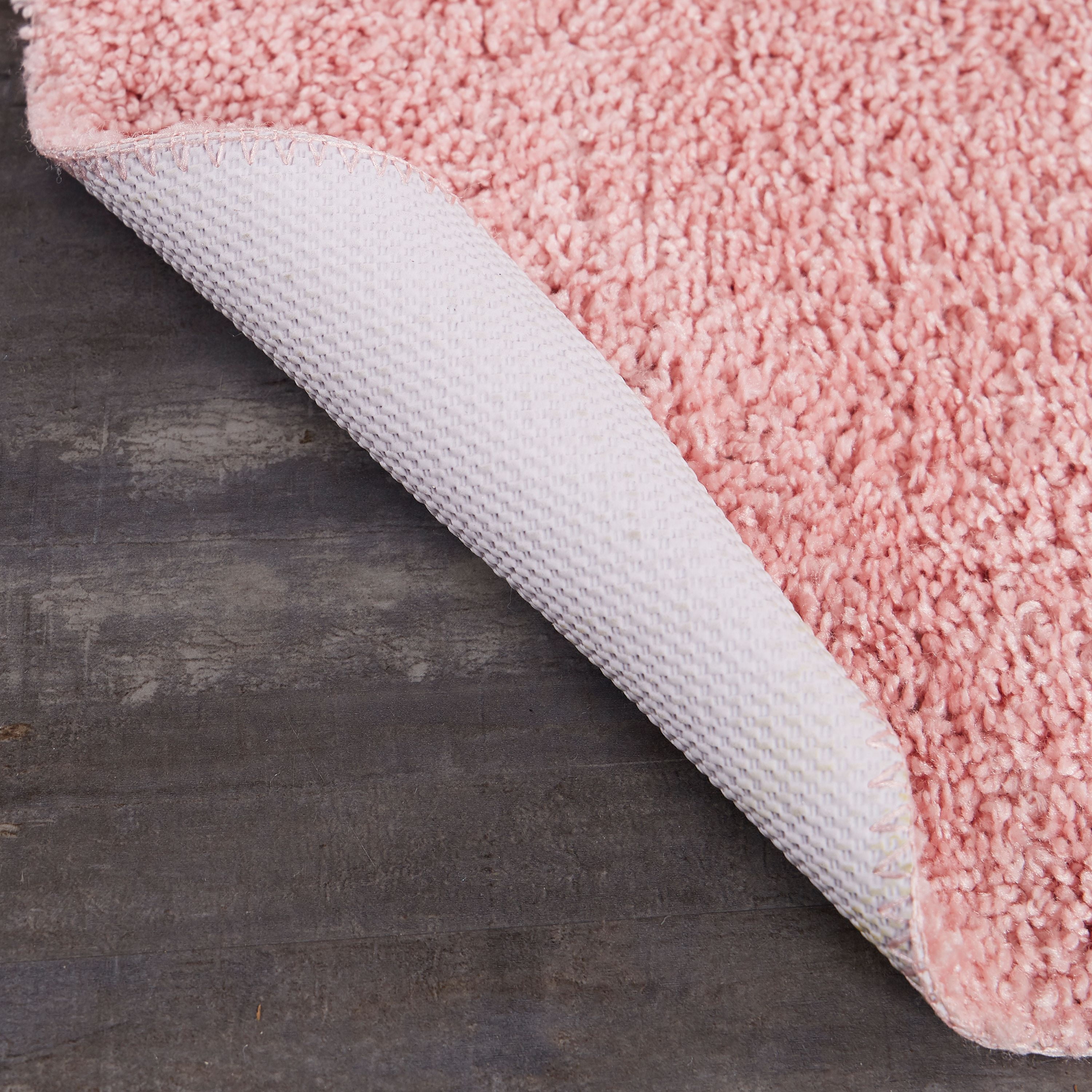 Mainstays Basic Polyester Bath Rug, Daylily Pink, 19.5" x 22" Contour