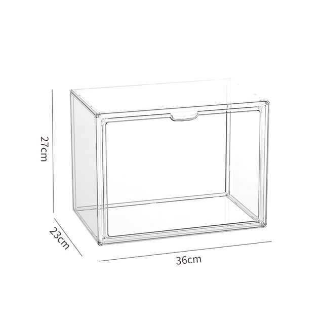Caja de almacenamiento de juguetes Bubble Mart con escalones, alta, transparente, portátil, a prueba de polvo, caja de madera apilable