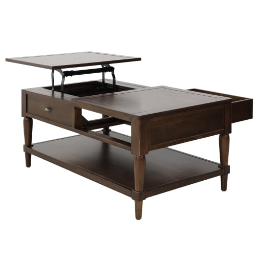 Lifttop Dining Table, Wood Home Storage Coffee Table with Hidden