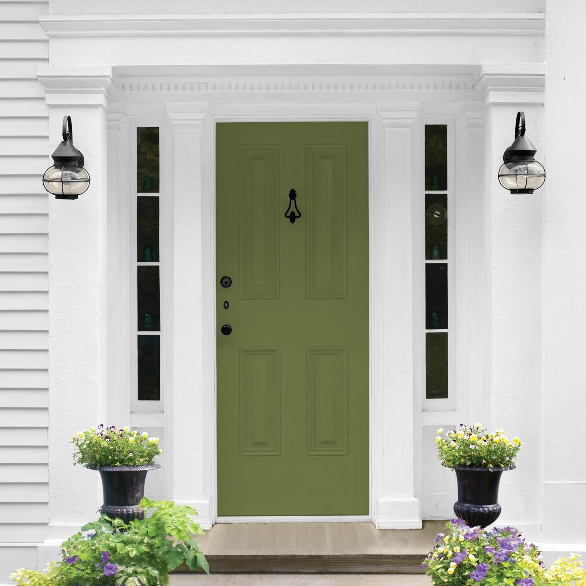 Glidden HEP Oakmoss / Green Semi-Gloss Exterior Paint with Primer, 1 Gallon