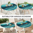 thumbnail image 7 of Teal Marble Gold Wave Pattern Round Fitted Tablecloth with Elastic Edge,Dining Table Cover Waterproof,Outdoor Round Tablecloth for Camping,Dining,Indoor and Outdoor, 7 of 7
