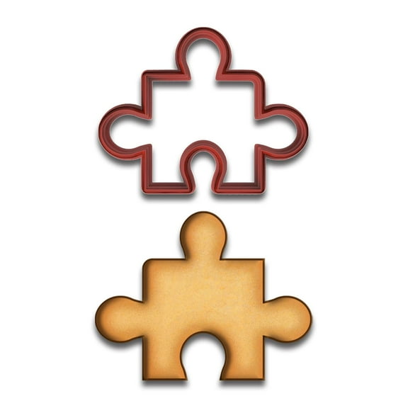 Puzzle Piece Cookie Cutter (4", Style 1) - Fun Jigsaw Shape for Baking & Crafts (Random Color)