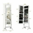 thumbnail image 2 of Gymax Mirrored Jewelry Armoire with LED Lights and Lockable Design, White, 2 of 10