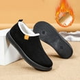 thumbnail image 4 of Men's Plush Warm Ankle Boots Non Slip Fleece Lined Snow Booties Lightweight Suede Slip On Winter Boots Black 10, 4 of 7