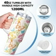 thumbnail image 3 of Balery Retro Colorful Butterfly Pattern 40oz Stainless Steel Tumbler Double Wall Vacuum Insulated Water Bottle Ice Bully Insulated Tumbler With Handle And 2 in 1 Straw Lid, 3 of 8