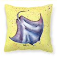 thumbnail image 1 of "Caroline's Treasures Stingray sobre almohada decorativa de tela amarilla 8531PW1414, 14Hx14W, multicolor" Caroline's Treasures 8531PW1414, 1 of 1
