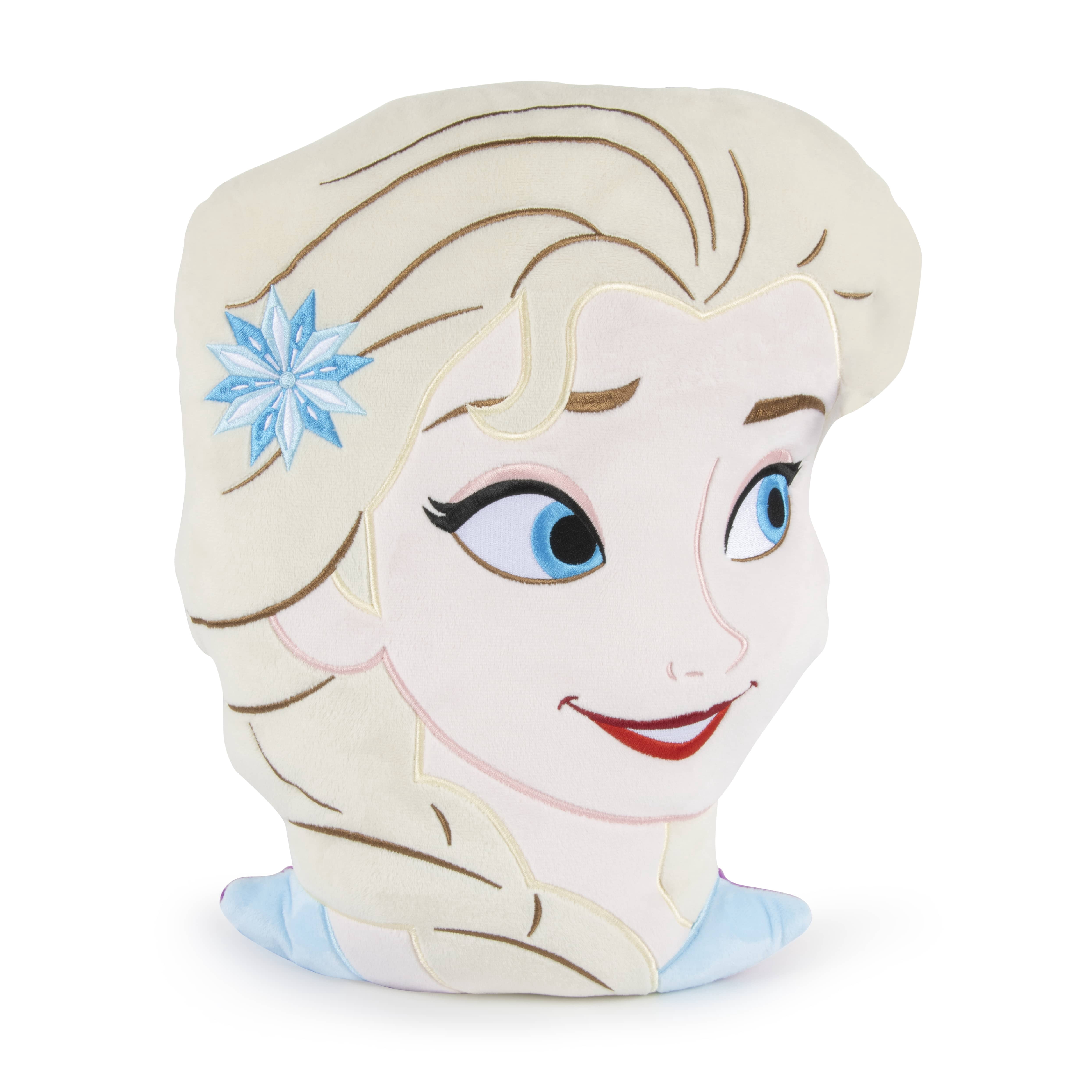 Frozen Elsa and Ana Reversible Decorative Pillow, Polyester Velboa, Multicolor, Disney