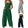 thumbnail image 2 of Women Casual Overalls Loose Baggy Bib Pants Jumpsuit Solid Color Wide Leg Overall Plus Size, 2 of 5