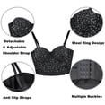 thumbnail image 5 of Mceream Corset Tops for Women Plus Size with Adjustable Spaghetti Strap Push up Bustier Lingerie Mesh Going Out Party Club Top Clubwear Camis Tee Black M, 5 of 9