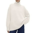 thumbnail image 1 of Chandail à Col Roulé pour Femmes, Haut Tricoté Ample, Doux, Confortable, Décontracté, Mode Hiver, Chaud, 1 of 4