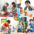 thumbnail image 3 of PicassoTiles Marble Run Magnetic Tiles Race Track Set for Kids, 60PCS STEM Construction Building Blocks Toy, 3 of 8