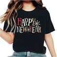 thumbnail image 2 of Fankiway T-Shirt Décontracté à Manches Courtes pour Femme avec Imprimé du Nouvel An, Col Rond, Haut à Manches Courtes, Haut/chemise à Manches Courtes à Col Rond, Ensemble de Vêtements pour Femmes, Tenues pour Femmes, Ensemble 2 Pcs, 2 of 7
