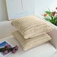 thumbnail image 5 of Sanmadrola Throw Pillow Covers 18x18 inch Pack of 2 Faux Fur Plush Decorative Throw Pillow Covers Couch Cushion Case Soft Pillow with Velvet Back for Sofa, Bed, Living Room, Red, 5 of 6