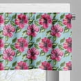 thumbnail image 3 of Ambesonne Watercolor Valance Pack of 2, Tropical Hibiscus Scene, 54"X12", Hot Pink Eggplant, 3 of 5