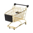 thumbnail image 1 of Mini carrito de compras, juego de simulación, regalo de cumpleaños, mini supermercado educativo para la primera infancia Dorado, 1 of 9