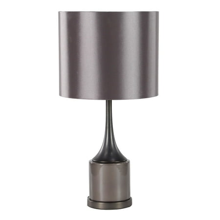 Decmode 23 Inch Modern Ceramic And Metal Polished Black Table Lamp,