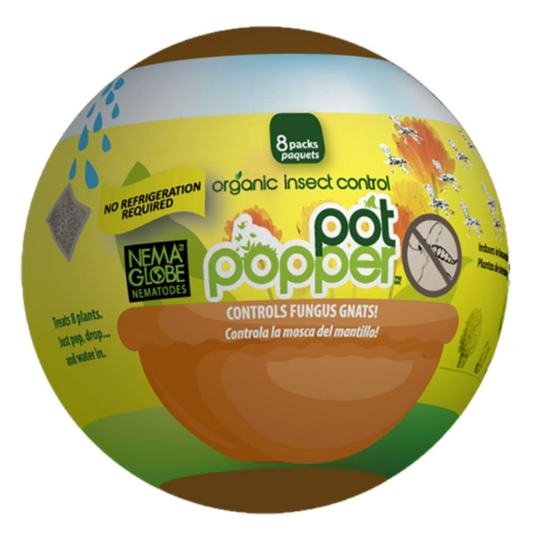 Nema Globe Nematodes Organic Insect Control Pot Popper, Controls Fungus  Gnats, 8 Infusion Bio-pouches per Popper (8 Million Nematodes)
