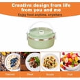 thumbnail image 3 of ACDANC Hot Food Lunch Thermal Lunch Stackable Hot Food Insulated Stainless Steel Round Lunch Sealed Food Containers Layer Green Topper Wear, 3 of 7