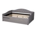 thumbnail image 3 of Baxton Studio Lit de Repos Transitionnel Gris Queen Size avec Gigogne, 3 of 6