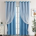 thumbnail image 1 of Nvzi Cortinas perforadas de estilo sencillo, cortinas de sombreado adecuadas para dormitorio, sala de estar, cocina (1 panel, 72" de largo x 52" de ancho, A79), 1 of 4