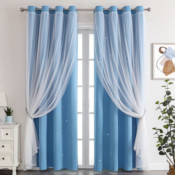 Nvzi Cortinas perforadas de estilo sencillo, cortinas de sombreado adecuadas para dormitorio, sala de estar, cocina (1 panel, 72" de largo x 52" de ancho, A79)