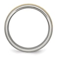 thumbnail image 5 of Auriga Fine Jewelry Titanium 7mm Yellow IP-plated X Design Grooved Satin Band for Men Size- 7.5, 5 of 6
