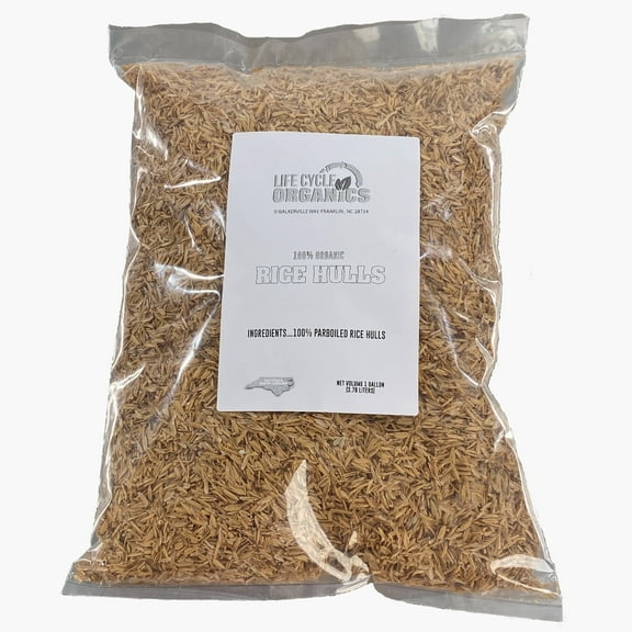 Life Cycle Organics 1 Gallon Organic Rice Hulls Soil Amendment