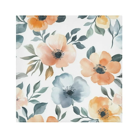 

Napkin Satin Napkin 20*20Inchx4 Kitchen Towel Dinner Plate Towel Decorative Towel Napkin Tea Towel Suitable For Kitchen Table Orange Flower Oil Painting
