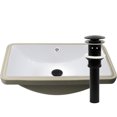 thumbnail image 1 of Novatto NP-U213907MB Rectangular Undermount White Porcelain Sink Overflow Drain Set, Matte Black, 1 of 4