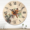 thumbnail image 2 of Designart 'A Flowering Tree Branch With Two Chinese Birds' Traditional Wood Wall Clock, 2 of 5