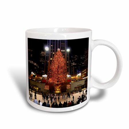 - 3dRose Christmas lights at Rockefeller Center in New York, Ceramic Mug, 15-ounce