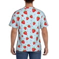 thumbnail image 3 of Vsdgher Strawberry Print Men's Dry Fit Mesh Athletic Shirts Moisture Wicking Tennis T-Shirt Tops, 3 of 9