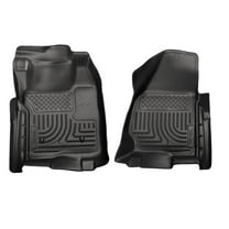 Husky Liners 18711 Weatherbeater Floor Mats Fit 2011-2012 Ford F-250/F-350 Regular Cab Carpet/Vinyl w/o Foot Rest/Manual Transfer Case Front Row Liners 2pc Black