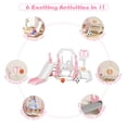 thumbnail image 3 of YUFU 6-in-1 Toddler Slide and Swing Set for Kids Ages 1+, Indoor Outdoor Playground with Football, Basketball Hoop and Ring Toss, Baby Climber Playset for Backyard, 3 of 12