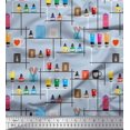 thumbnail image 1 of Soimoi Silk Fabric Paper Boat Art & Craft Decor Fabric Printed Yard 42 Inch Wide, 1 of 3
