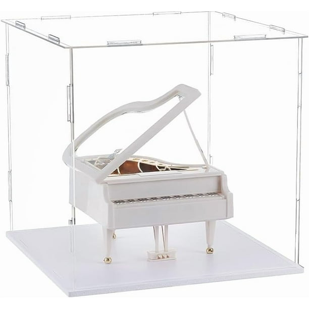 Vitrina cúbica transparente para figuras de béisbol, gorras y otros artículos de béisbol. Base blanca. Fabricada en acrílico transparente. Medidas: 7,87 x 7,87 x 7,87 pulgadas.