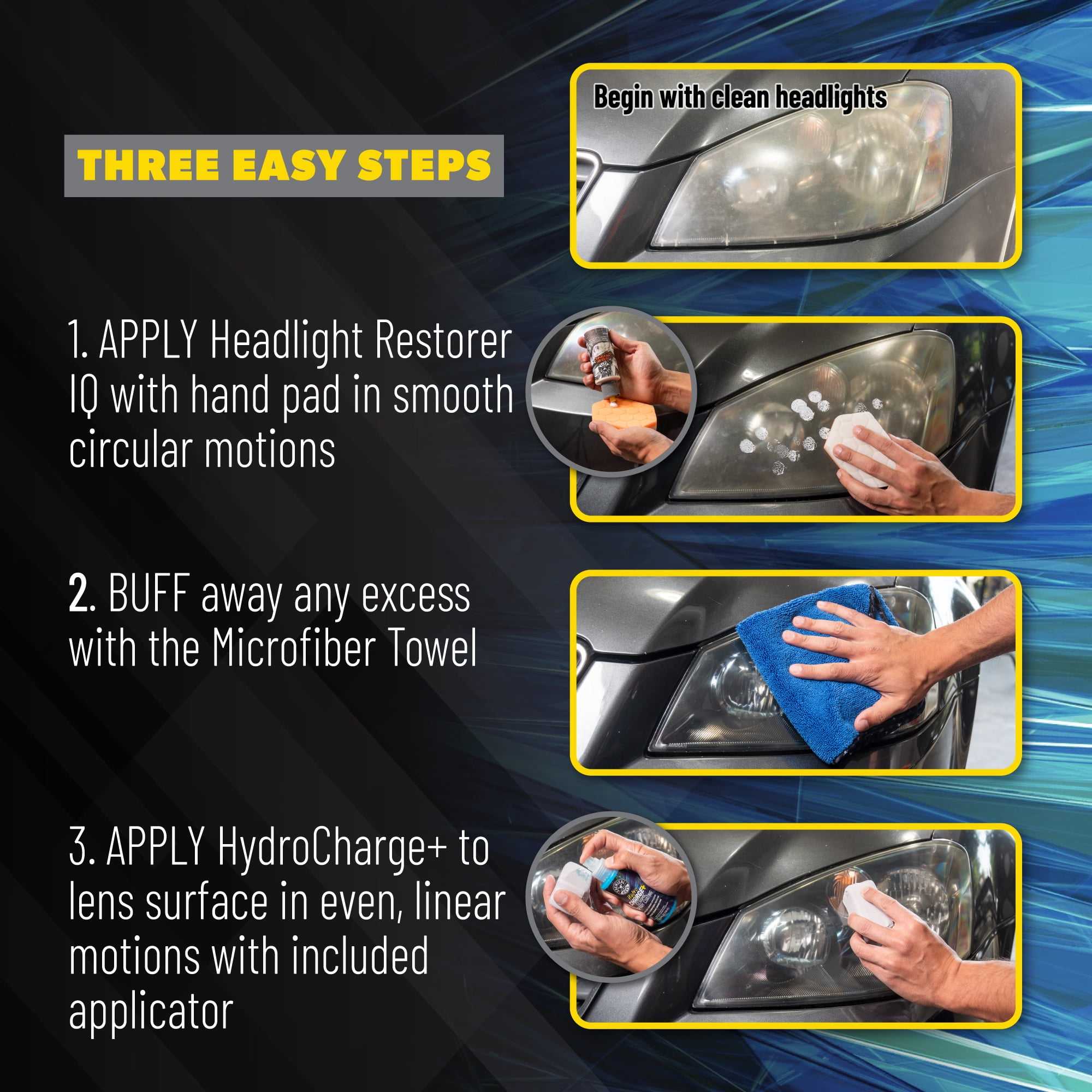 Chemical Guys Headlight Restoration & Ceramic Kit, 5 Items