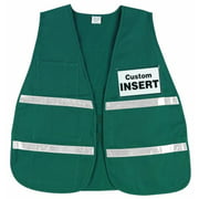 MCR Safety ICV208 Incident Command Polyester/Cotton Safety Vest with 1-Inch White Reflective Stripe, Green