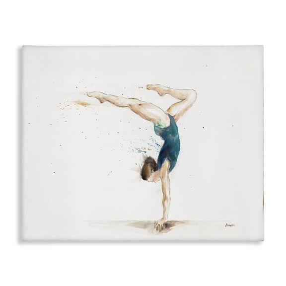 Stupell Industries Contemporary Watercolor Female Gymnast Handstand Pose Canvas Art, 20 x 16, by Patti Mann
