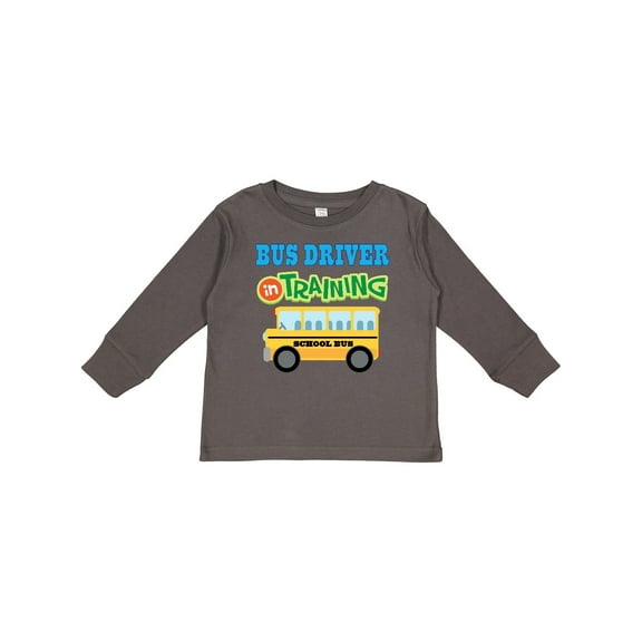 Inktastic Bus Driver in Training Boys or Girls Long Sleeve Toddler T-Shirt