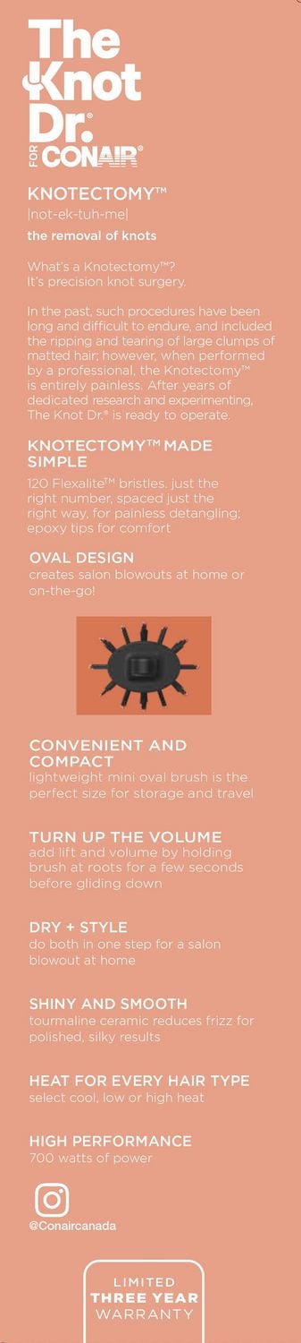 The Knot Dr. for Conair All-in-One Compact Oval Dryer Brush