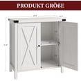 thumbnail image 3 of Coffee Bar Cabinet with Storage, 30" Farmhouse Kitchen Storage Cabinet with Adjustable Shelf, Console Table for Dining Room, Living Room & Entryway，Oak, 3 of 7